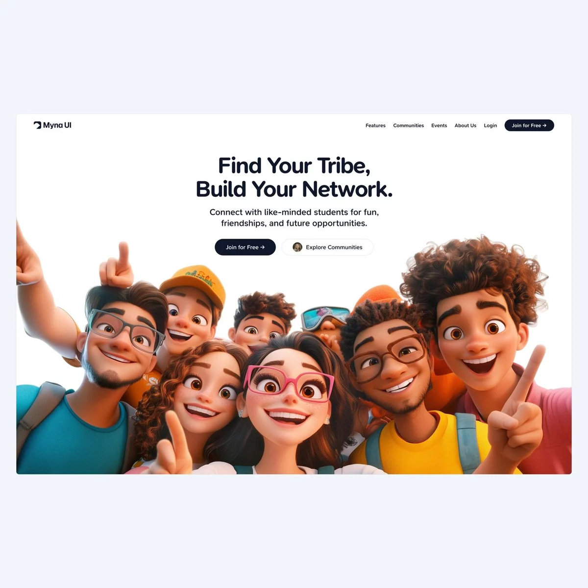 Community platform website design